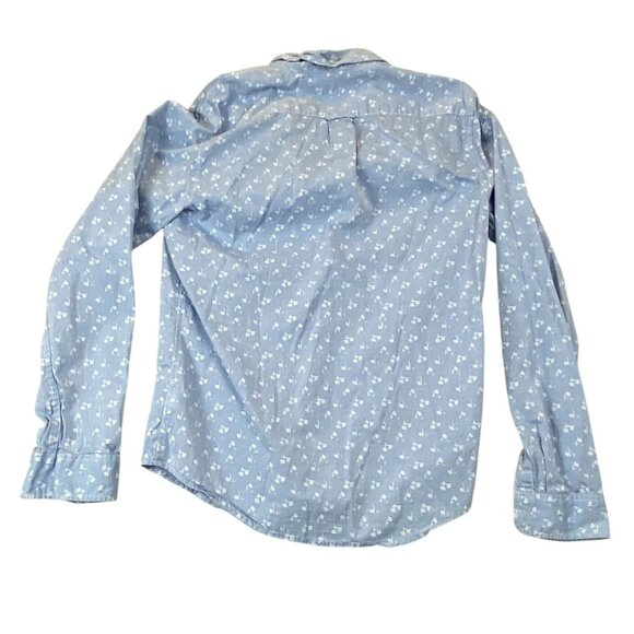 Aeropostale Mens Shirt Small Long Sleeve Floral Button Down Travel Casual Blue - Picture 2 of 14